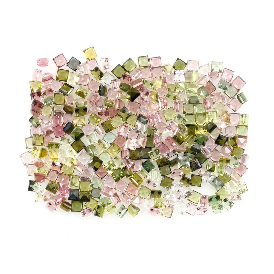 Mini piedra natural multi turmalina de 2-3 mm forma cuadrada micro piedra preciosa suelta Foto 4 de 4