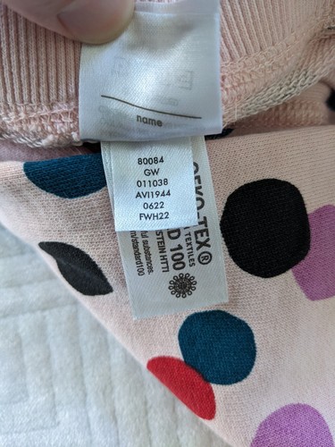 Hanna Andersson Girls Youth Sweatpants 12 Pink Polka Dot French Terry Cotton - Picture 7 of 9