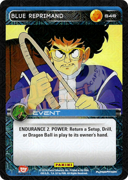 DBZ Dragon Ball Z TCG Card Panini Premiere S46 Blue Reprimand Foil