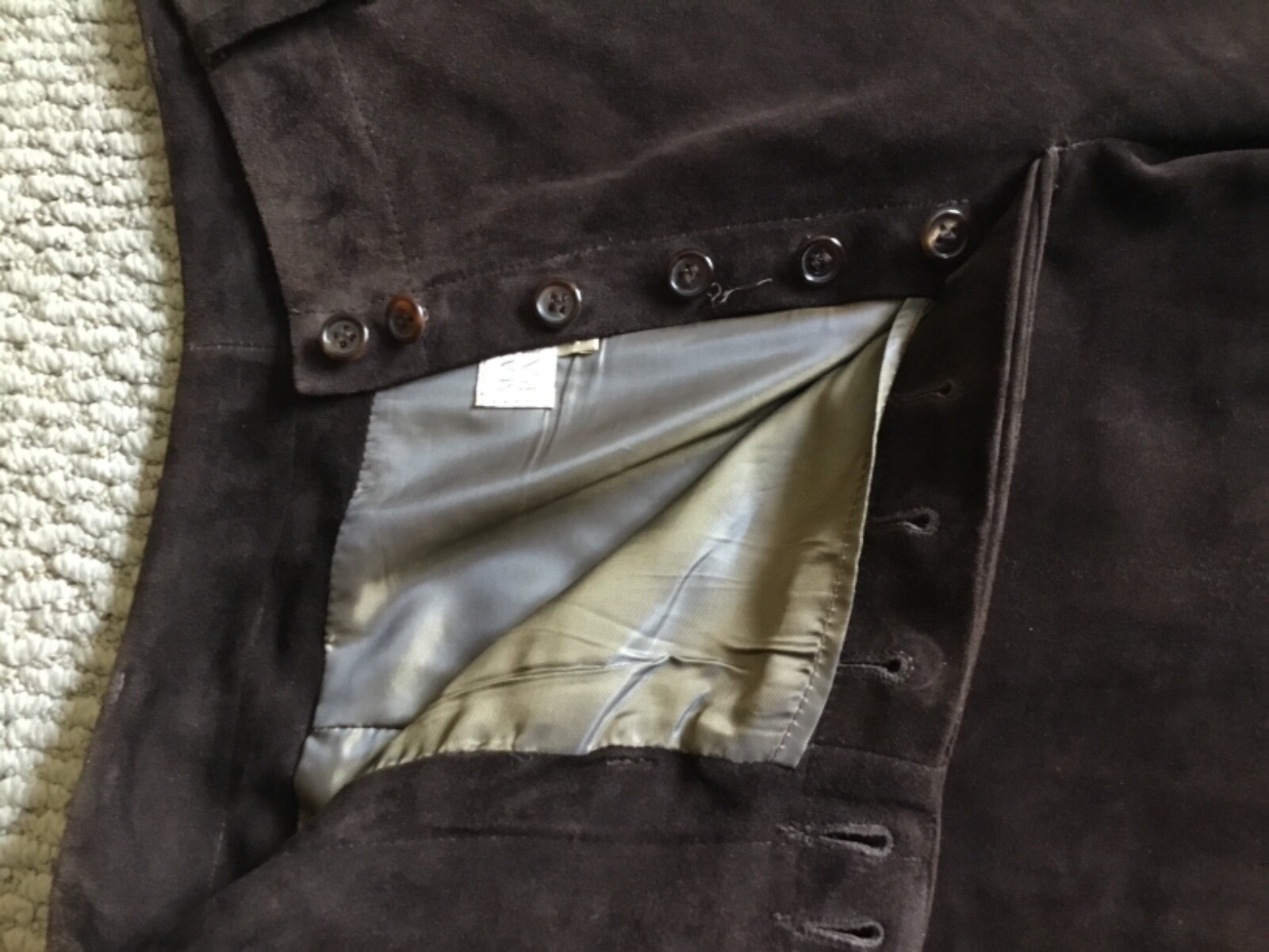 Maxfield Parrish/Nigel Preston Rare Vintage Chocolate Brown Lined Suede Pants L image 7