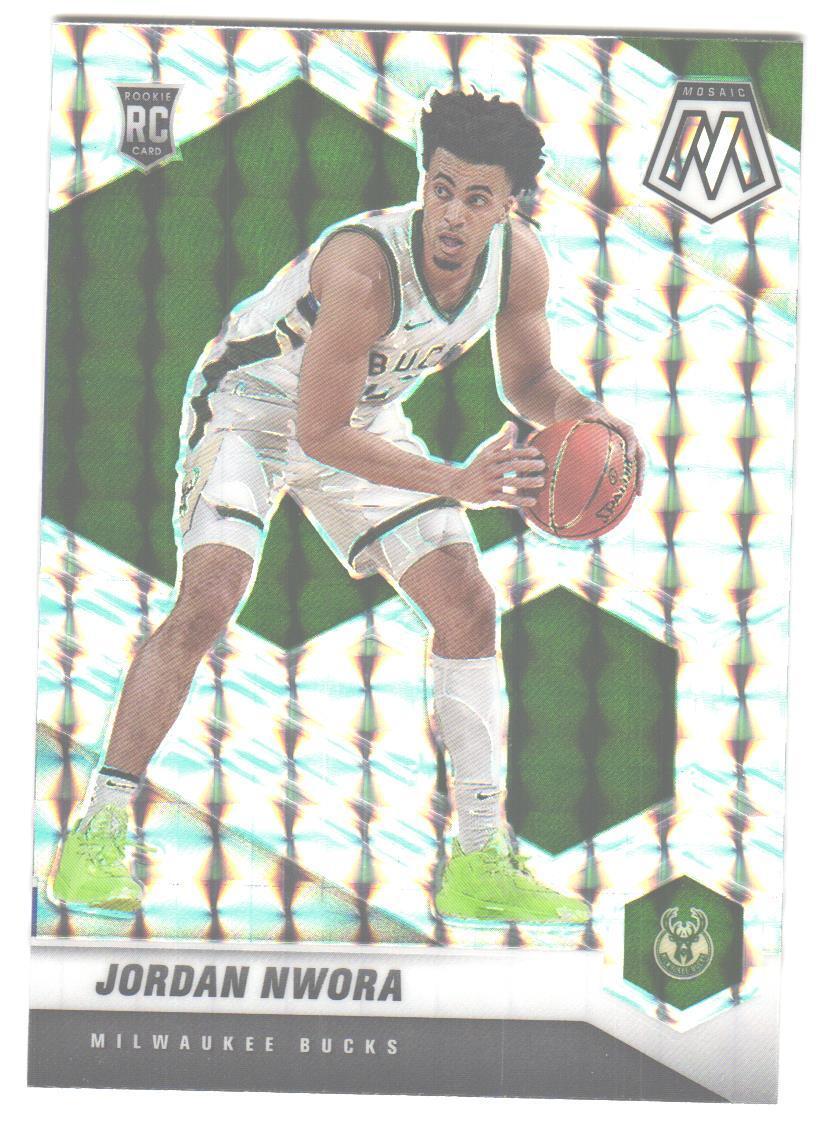 2020-21 Panini Mosaic Jordan Nwora #219 Mosaic Green Ice