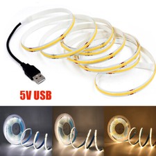 5V USB COB LED Stripe Leiste Band Streifen Flexibel TV Hintergrundbeleuchtung DE
