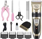 Dog Cat Pet Grooming Kit Rechargeable Cordless Electric Hair Clipper Trimmer Set