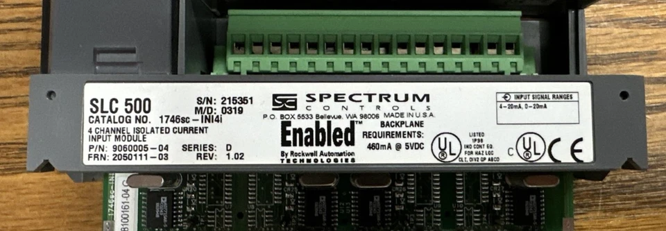 SPECTRUM SLC 500 1746SC-INI4I 4 CH ISO CURRENT INPUT MODULE **USED-GUARANTEED** - Image 2 of 4