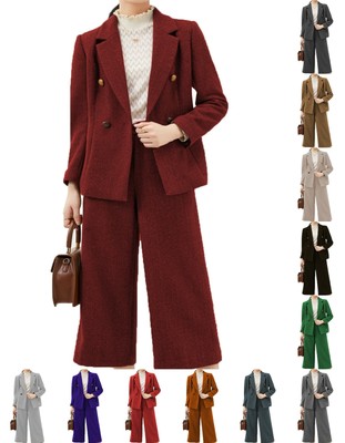 Tweed 2Pic Women Suit Pant Workwear 