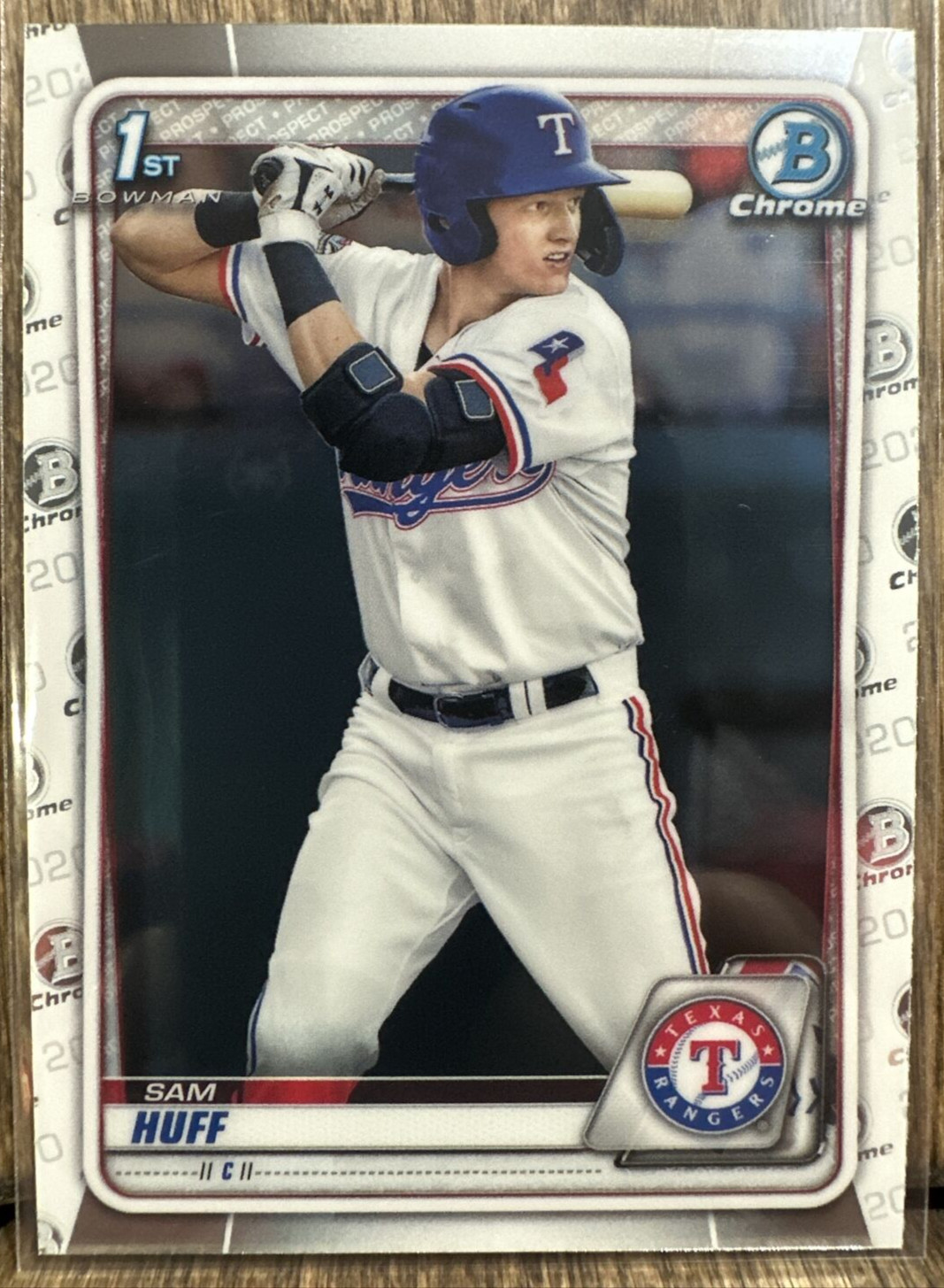2020 Bowman Chrome Prospects Sam Huff 1st Bowman #BCP-33 Texas Rangers