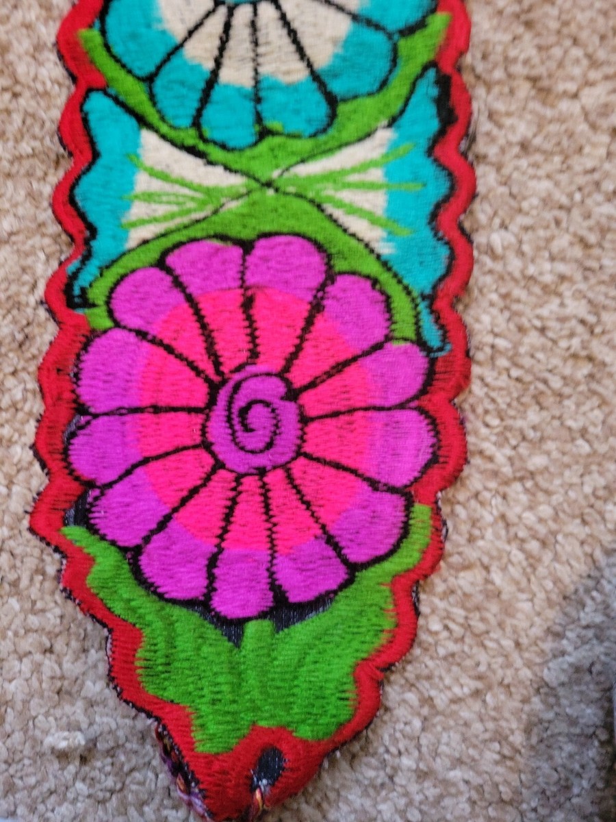 Mexican Embroidered Woven Floral Tie Sash Belt L-XL Plus | eBay display picture 1