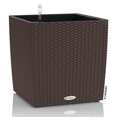 LECHUZA  Pflanzgefäße CUBE Cottage 40 Mokka All-in-One
