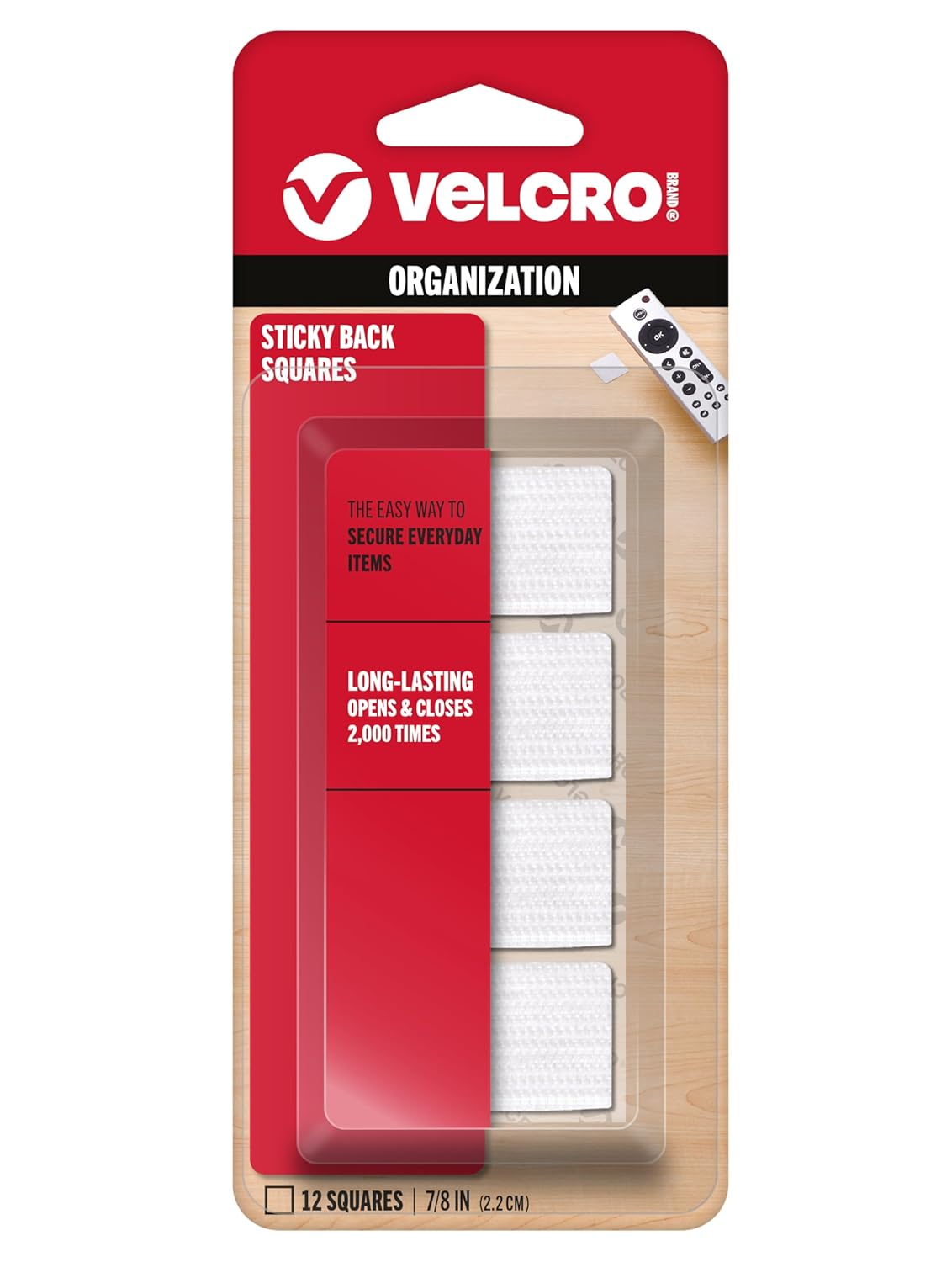 Sticky-Back Fasteners, Removable Adhesive, 0.88