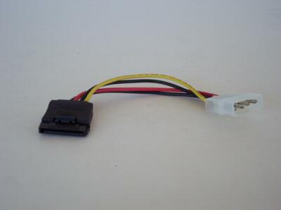Lot of 5 6 Inch 4-Pin Molex to 15-Pin Serial ATA (SATA) Power Adapter Cables