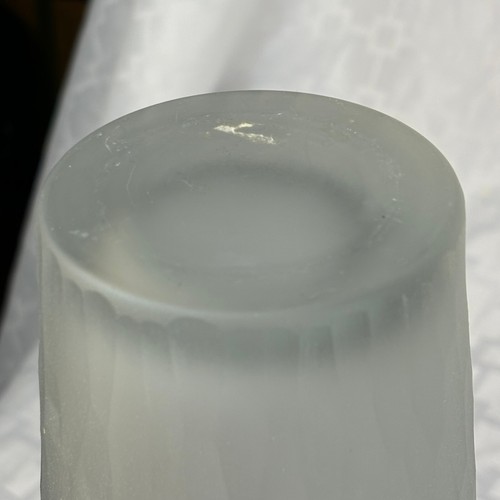 Studio Art Glass Italian Hammered Metal Style Battuto Vase Smoke Grey 11 7/8 In - Picture 12 of 12