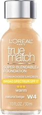 LOREAL True Match Super Blendable Liquid Foundation - WARM W4 NATURAL Beige -NEW