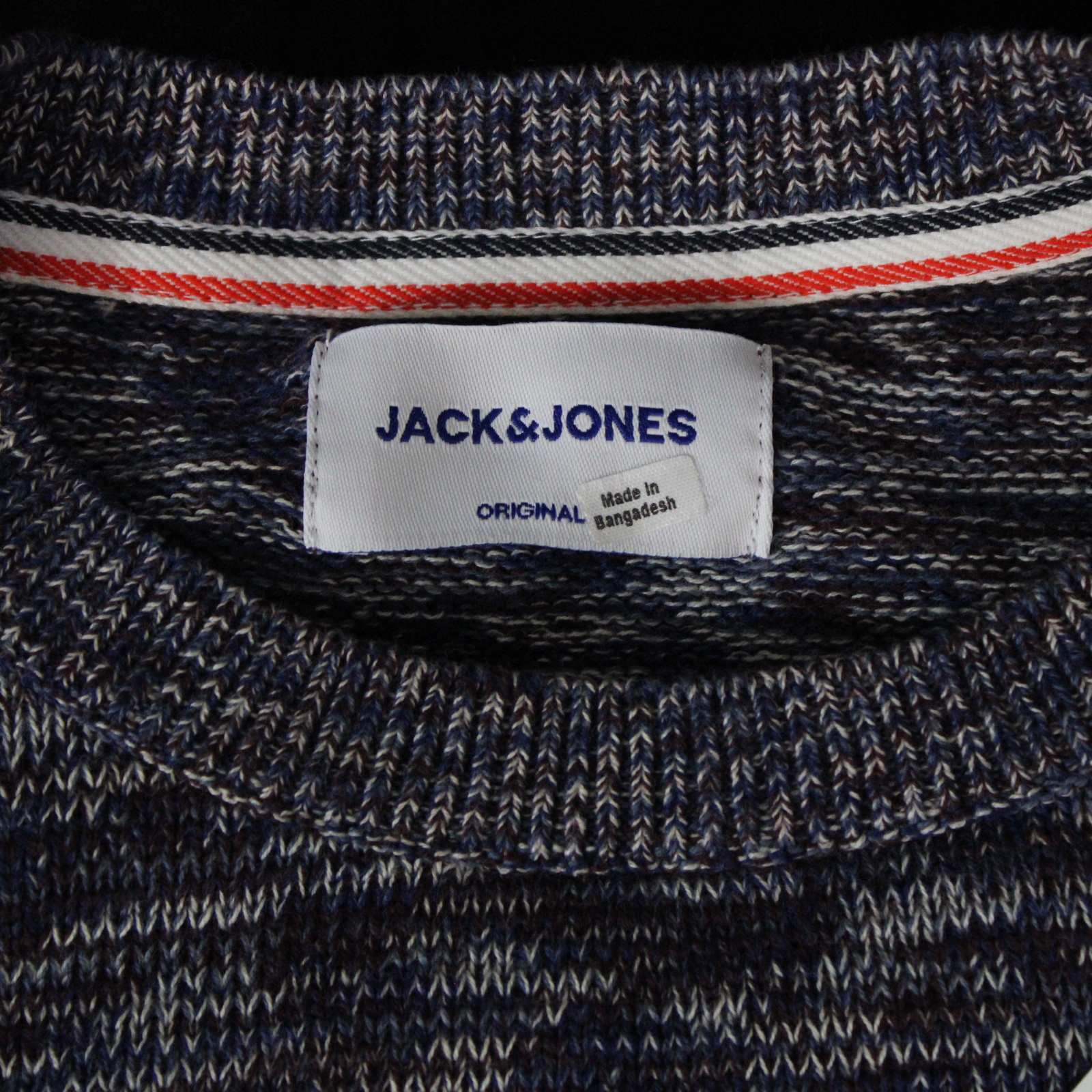 JACK & JONES Men's Size Medium Long Sleeve Knit Crew Neck Sweater Dark