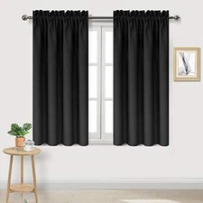 DWCN Black Blackout Curtains for Bedroom – Rod Pocket Thermal Insulated Energy
