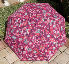 VERA BRADLEY UMBRELLA AND CASE AUTO OPEN CLOSE BLOOM BERRY PINK NWT