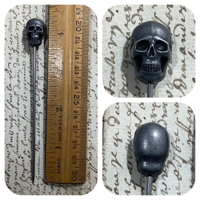Memento Mori Skull Cravat tie hat lapel stick pin