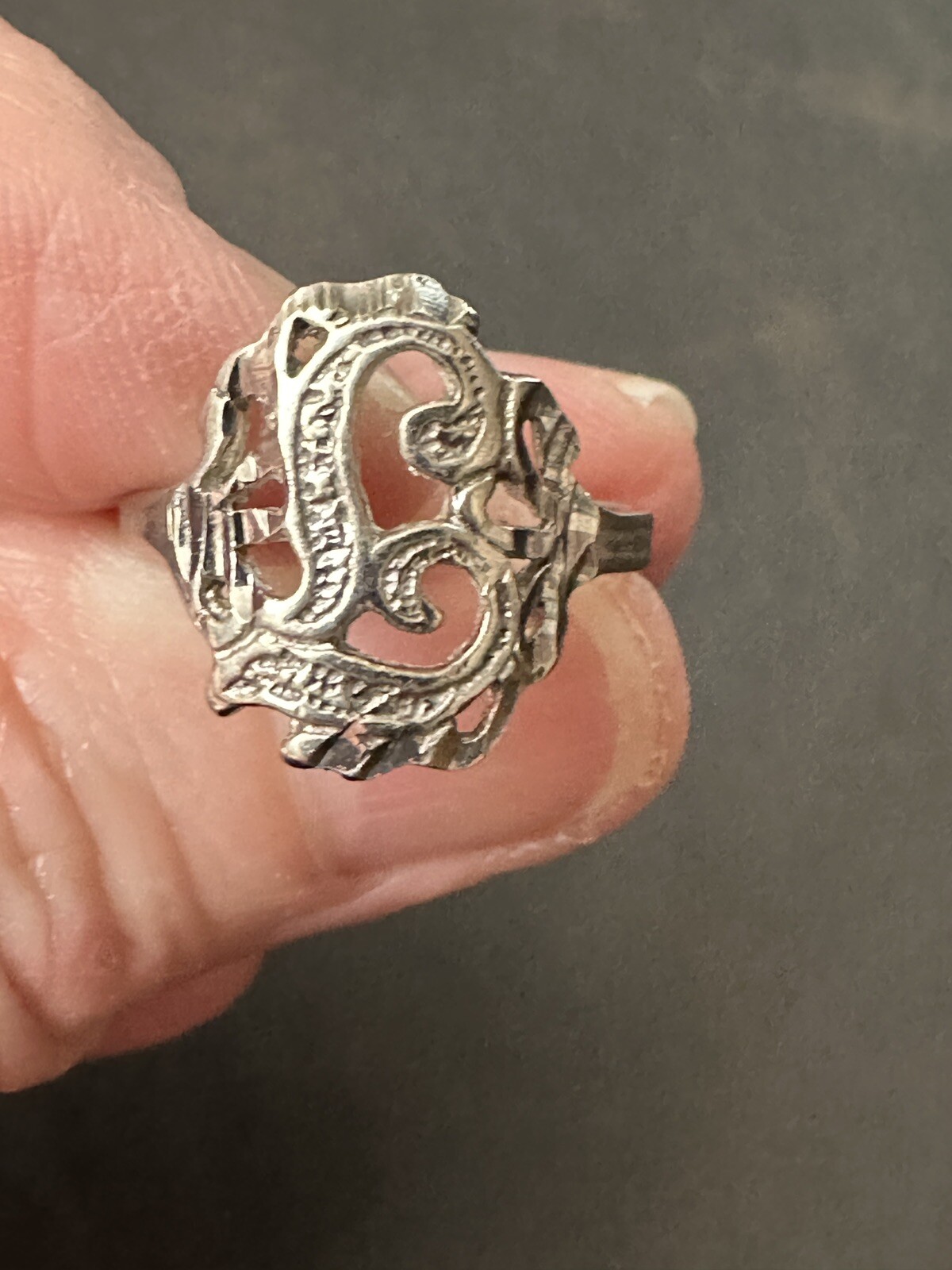 Vintage 925 Silver Monogram Ring - image 10