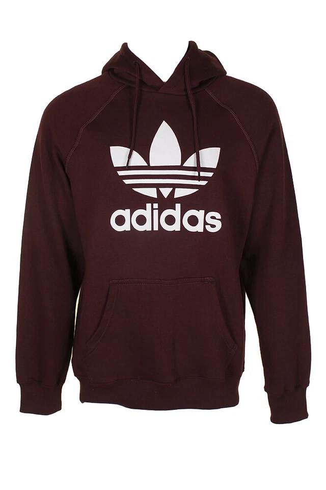 Sudadera con capucha suéter de bolsillo con logotipo del trébol Adidas para hombre Foto 2 de 4