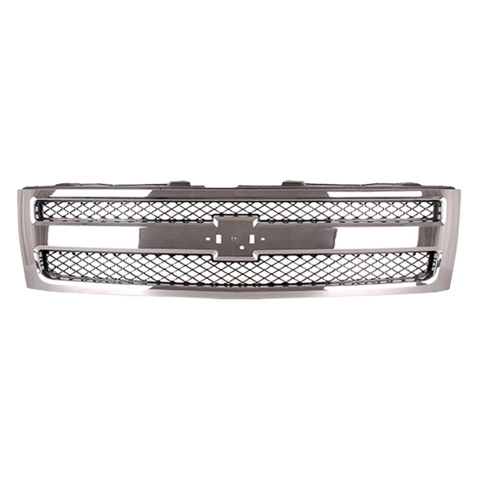New Front Grille Chrome Shell with Black Fits 2007-2013 Chevrolet Silverado 1500 - Изображение 2 из 4