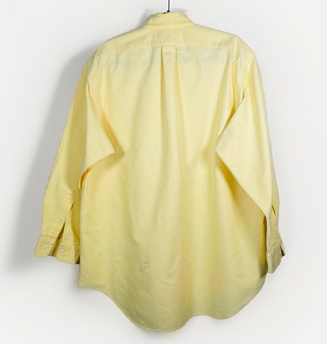 Ralph Lauren Yarmouth Men’s 16 1/2 - 34 Button Down Oxford Shirt Yellow Canvas - Picture 2 of 14