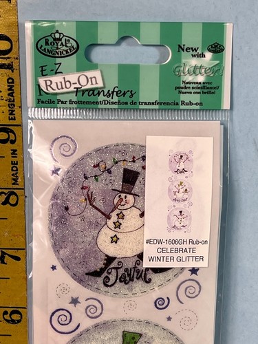 E-Z Rub-Ons Transfer - Christmas Celebrate Winter Snowman Royal & Langnickel - Picture 2 of 3