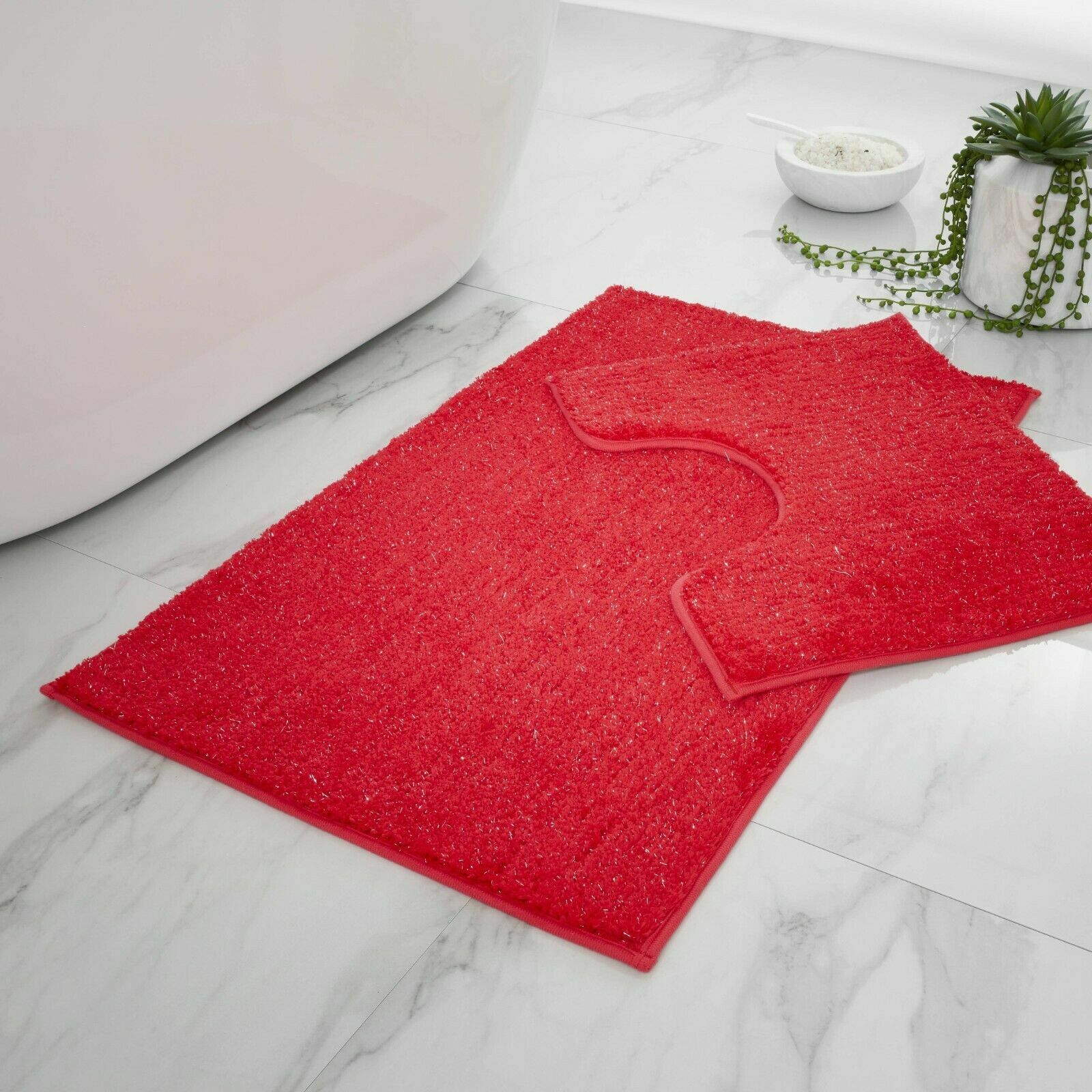 LUXURY SHINY SPARKLING BATH MAT PEDESTAL 2PC SET NON SLIP BATHROOM TOILET RUG eBay