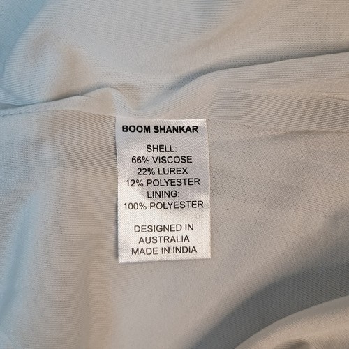 BOOM SHANKAR Bernice Silver Shimmer Metallic Stripe Skirt size 12 - Picture 11 of 11