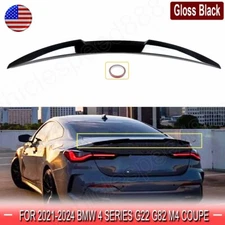 For 2021-2025 BMW 4Series G22 430i M440i M4 Style Gloss Black Rear Trunk Spoiler