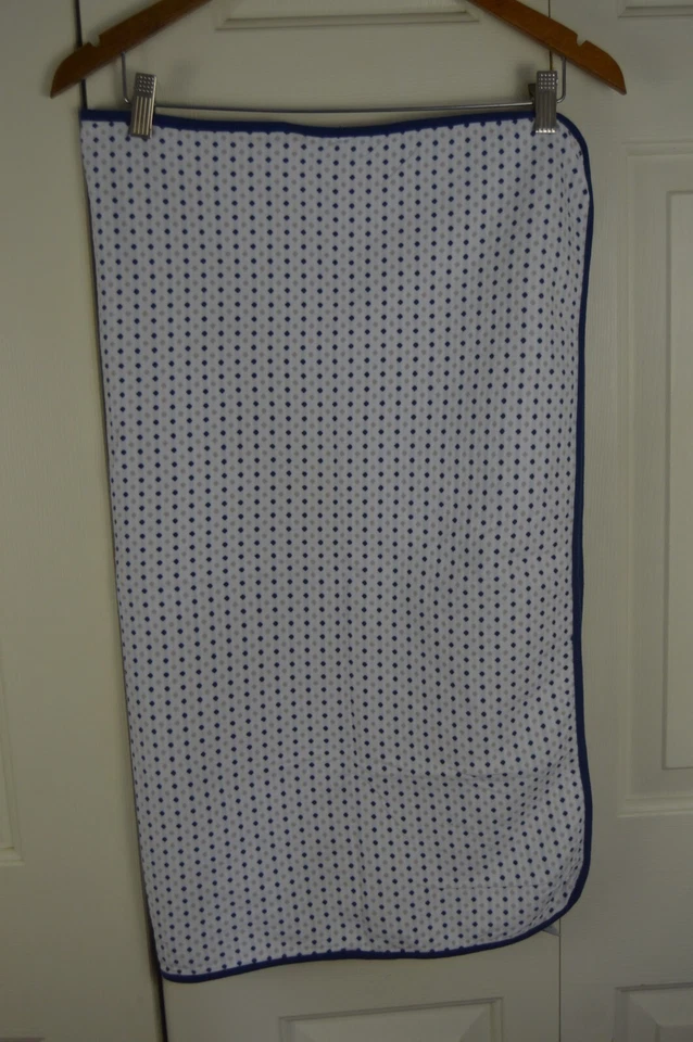 Manta bebé Living Textiles rayas puntos azul blanco gris seguridad Lovey Foto 3 de 4