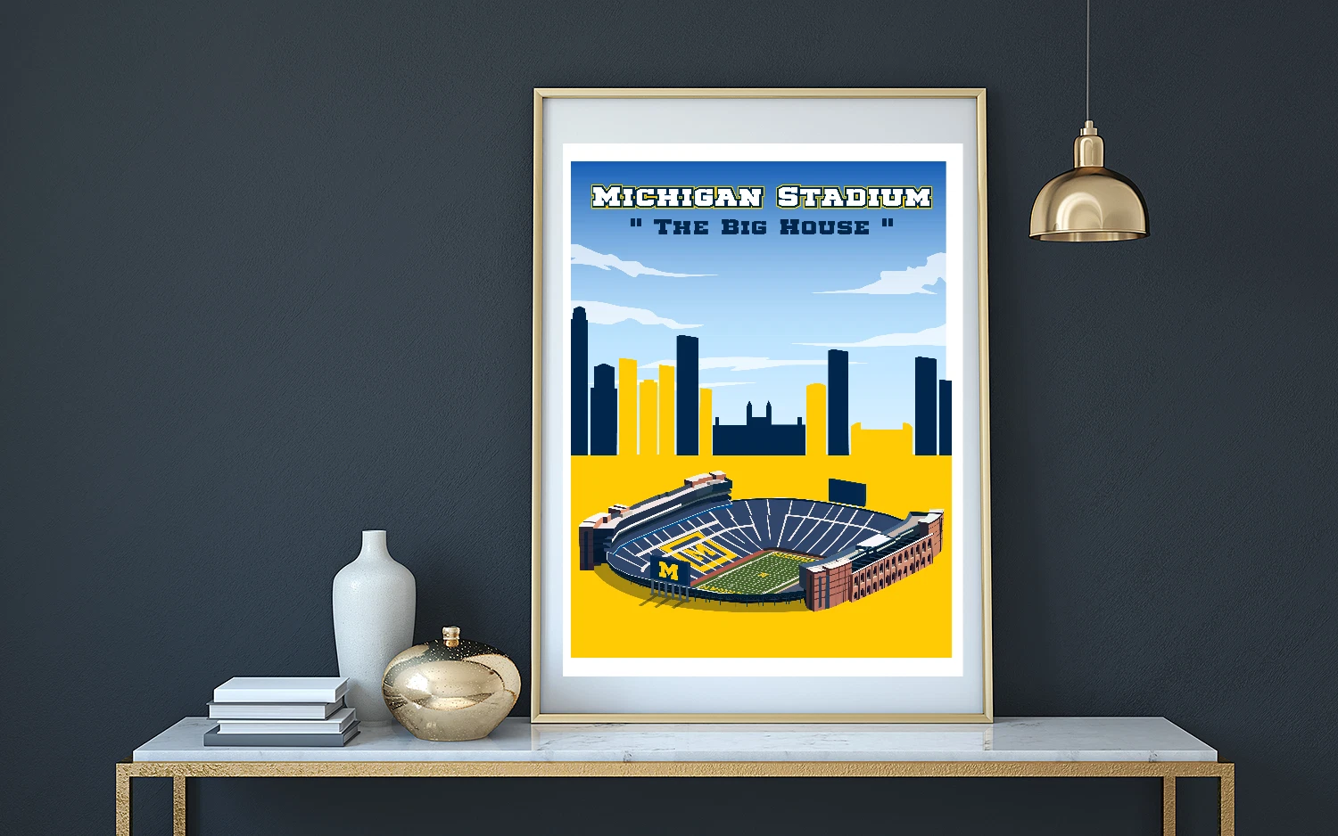 Michigan Stadium Wolverines Fan Mancave Poster