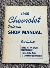 1965 Chevrolet Interim Shop Manual Turbo Jet 396 Engine Original Vintage
