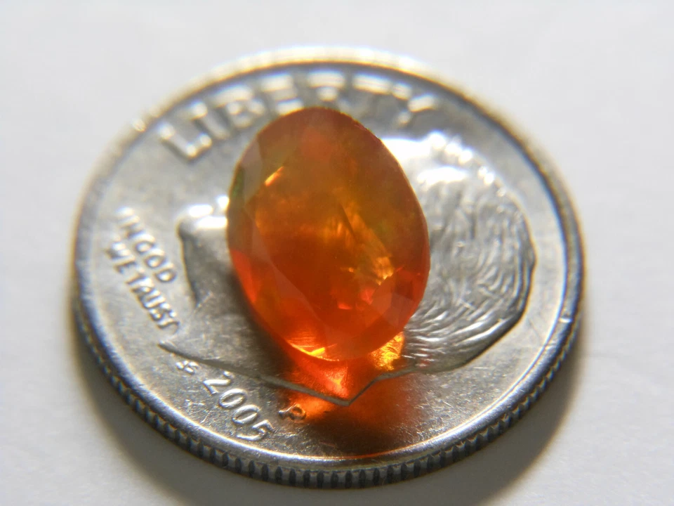 Mexican Fire Opal, 1.28 ct Oval Cut, 20 year USA Vendor,  German - Image 3 of 4