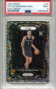 Victor Wembanyama 2023 Prizm #136 Fast Break PSA 9 Card