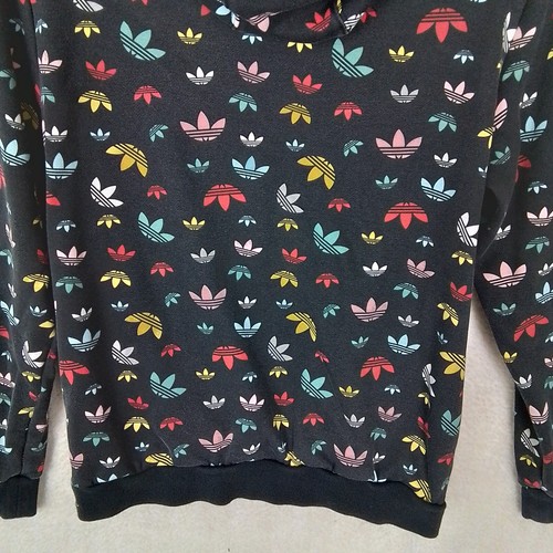 Adidas Cotton Blend Pullover Hoodie Size L Faded Black, Multicolor - Picture 8 of 11