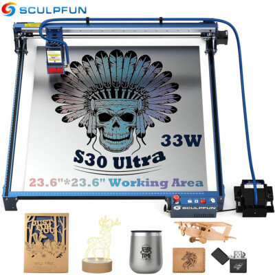 #ad SCULPFUN S30 Ultra 33W CNC Laser Engraver Cutter 600x600mm Higher Accuracy C9P7 $935.49