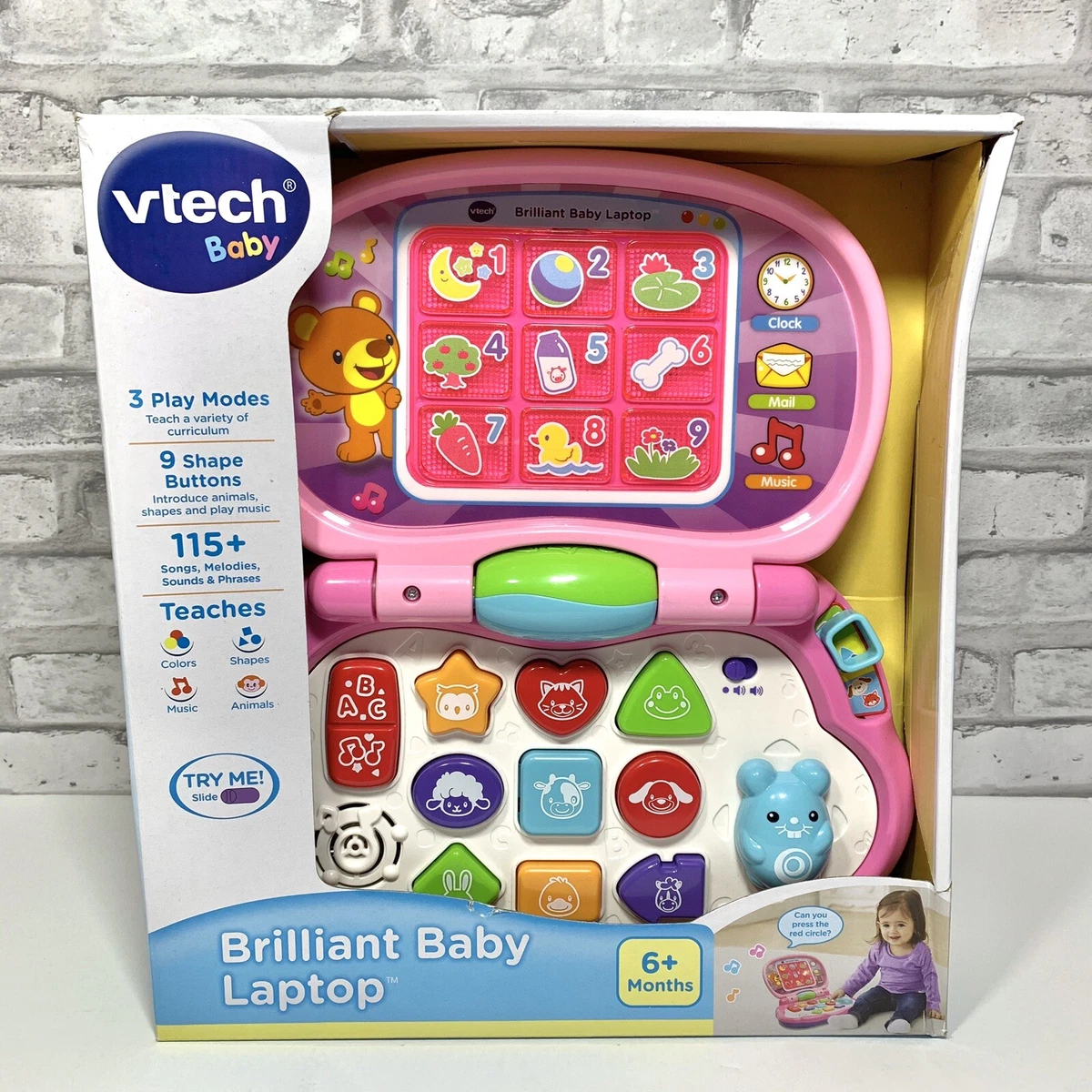 VTech Brilliant Baby Laptop, Learning Toy for Baby, Pink