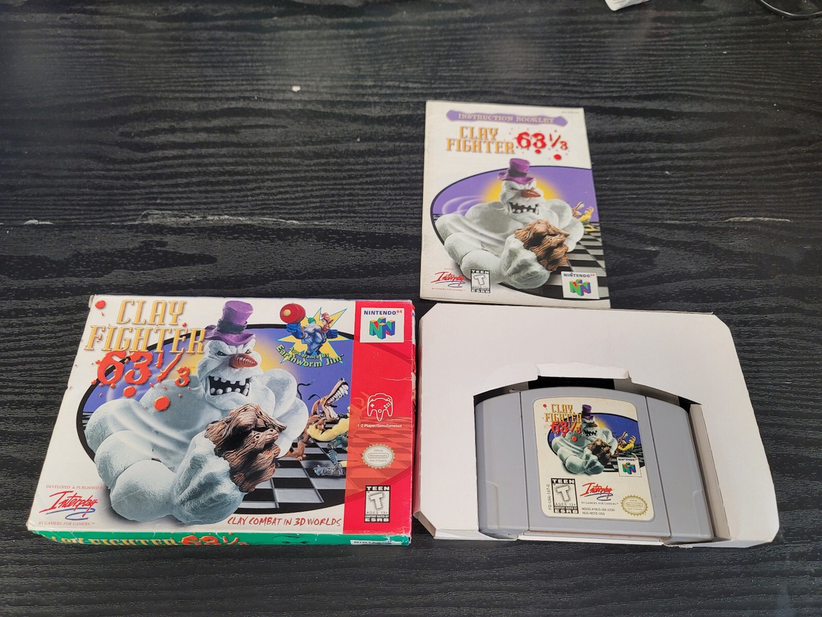 Clay Fighter 63 1/3 Nintendo 64 N64 Complete In Box CIB Great