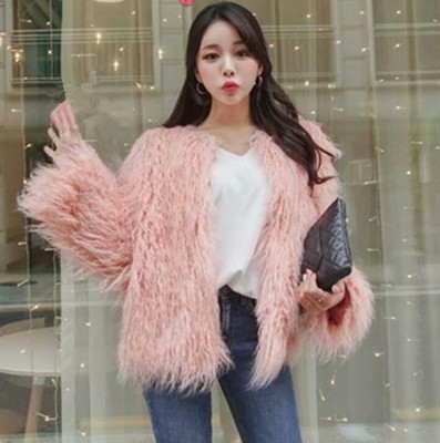 Womens Faux Fur Coat Long Hair Short Outerwear Party Celeb Jacket