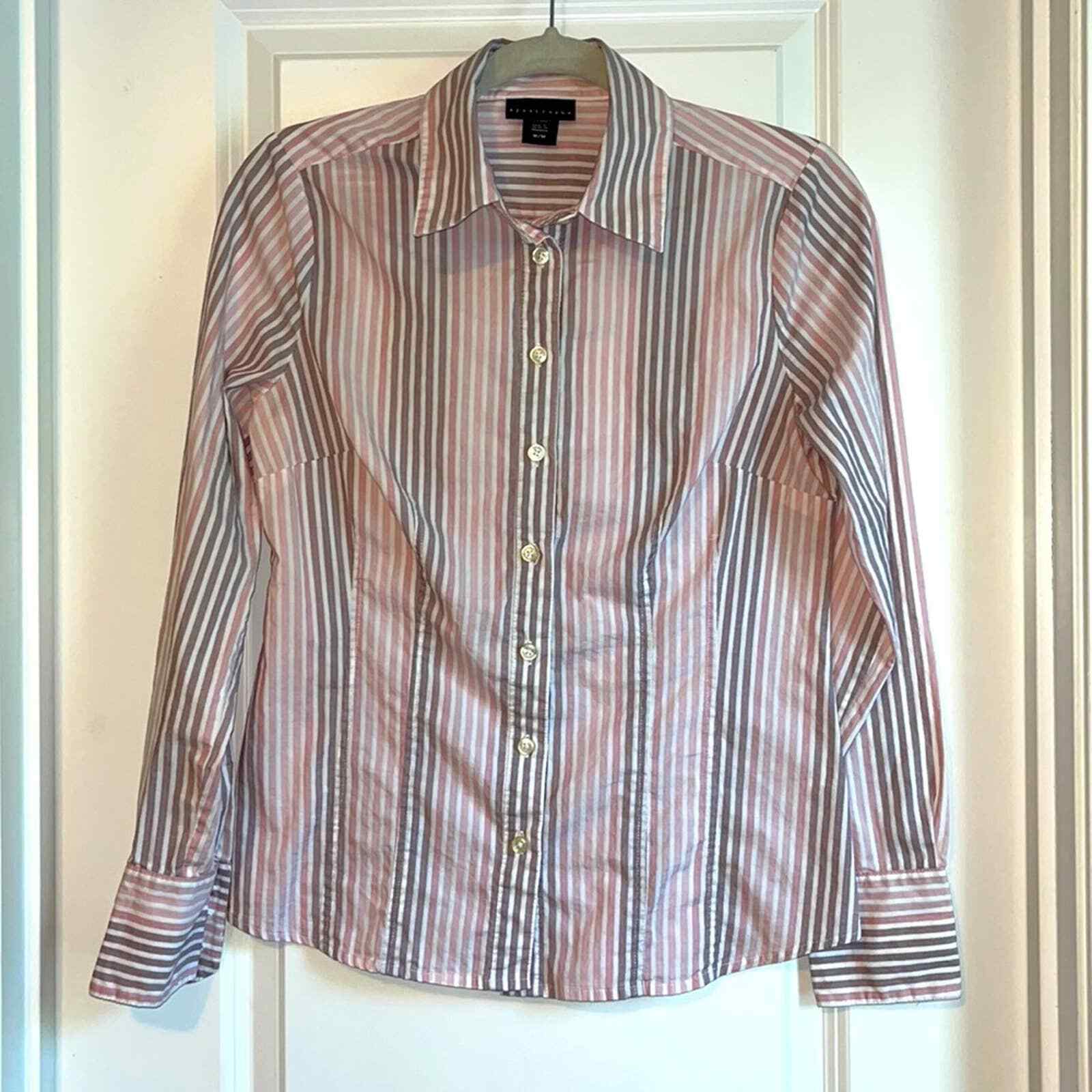 Apostrophe Striped Button Down Blouse - image 1