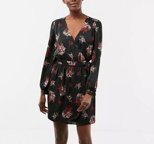 long sleeve wrap dress short