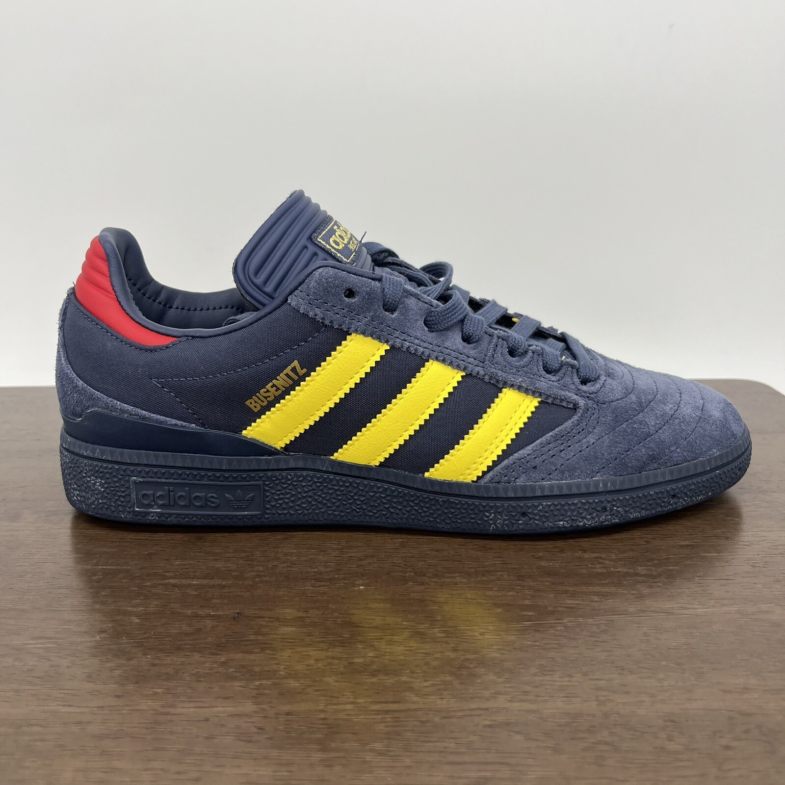 Adidas Men's Busenitz Skate Athletic Shoes Navy Blue Yellow GY6902 Size