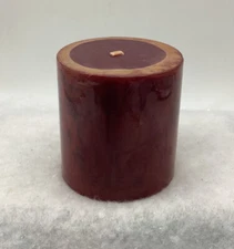 Blyth Homescents Vintage Unscented 3” Pillar Candle Red Brown New