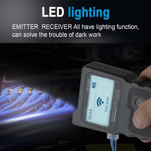 Cable Tracker Lan Measure Tester PoE Ethernet CAT5 CAT6 LCD Display Network Tool - Picture 8 of 9