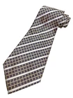 Vintage Necktie 1970's Swing Wide Neck Tie Stripe Geometric Gold Bronze White