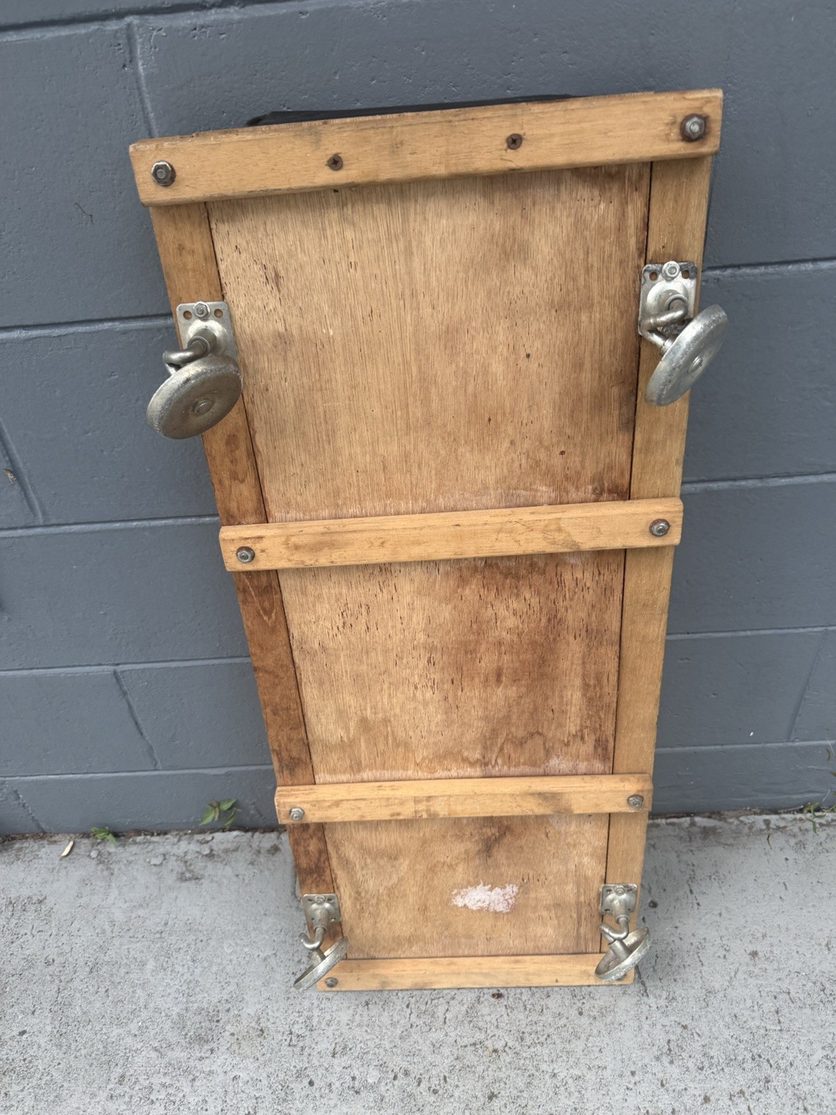 Discount Auto Parts Vintage Wood Mechanics Creeper With Metal Wheels - Image 4