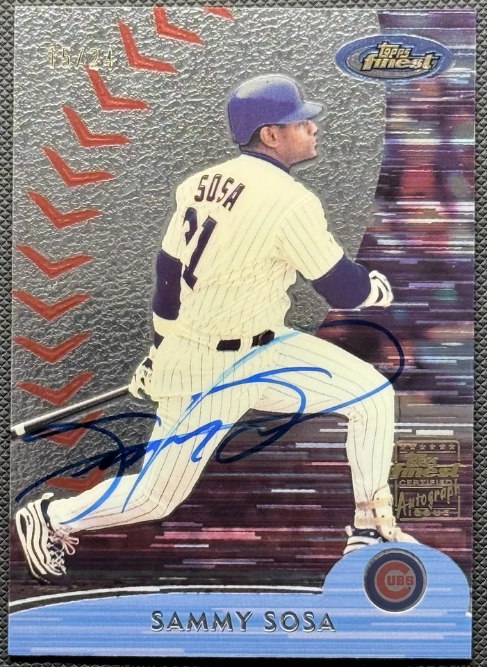 Auto de recompra Topps Finest Sammy Sosa 2000 2025/24 paquetes 1:1.788 Cubs Foto 3 de 4