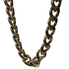 Chunky Gold Tone Chain Link Necklace Statement Fashion Jewelry Unisex