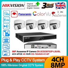 Hikvision 12MP 4CH 4K 8MP Panoramic ColorVu CCTV System IP Camera 2Way Audio Kit
