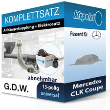 Für Mercedes CLK Coupe 02- G.D.W. Anhängerkupplung abnehmbar + 13polig E-Satz FP