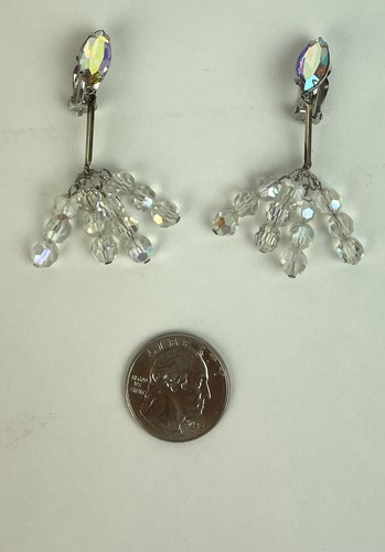 VTG. 1950s 60s Lewis Segal California Signed Rhinestone Clip earrings